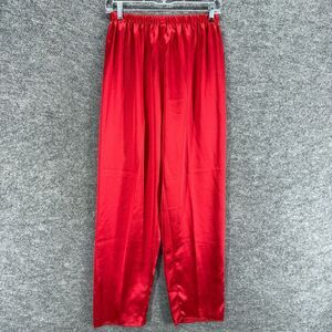 Erika Taylor Pajama Pants Women S Small Red High Rise Pleated Pull On Sleep